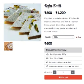 Sweet/Product 1 details